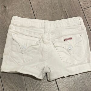 Little girls Hudson designer White Denim Shorts with adjustable waist